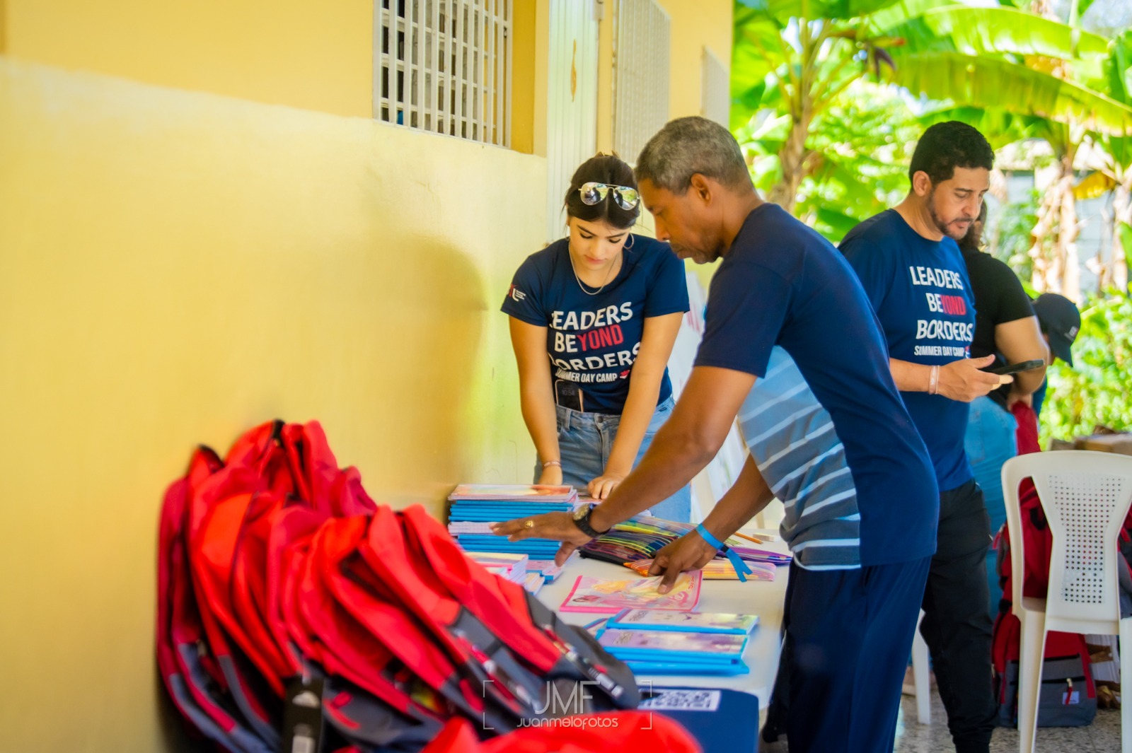 Backpack distribution to local students